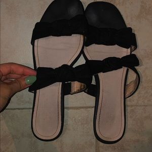 black bow tie sandals